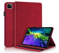 CaseFun Custodia per iPad PRO 11" 2020 Slim Smart Case Magnetico in Silicone PU Pelle Stand Flip Cover con Auto Svegliati/Sonno, Rosso