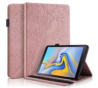 CaseFun Custodia per Samsung Galaxy Tab A 10,5 2018 SM-T590/SM-T595 Cover in Pelle Magnetico Silicone Flip Stand Case con Multi-Angolo Porta Carte, Oro Rosa