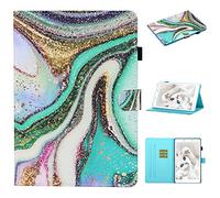 CaseFun Custodia per Samsung Galaxy Tab A 8.0 2019 SM-T290/SM-T295 Flip Custodia a Libro Smart Cover in Pelle Wallet Magnetico Multi-Angolo conla Tasca, Brillantini Sabbie