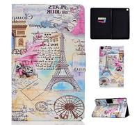 CaseFun Custodia per Samsung Galaxy Tab A 8.0 T290/T295 2019 Torre Eiffel Smart Cover in Pelle Wallet Magnetico Multi-Angolo conla Tasca