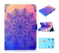 CaseFun Custodia per Universal 10 Pollici in Pelle Ultra Sottile Folio Case Sleeve con Supporto Smart Cover Mandala