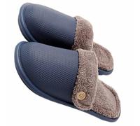 CASEGO Pantofole slip-on in cotone per la casa, design rimovibile, tomaia in EVA facile da pulire, unisex, possono essere indossate all'interno e all'esterno (blue 42)