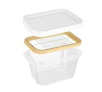 Casella da taglio al burro- di burro multiuso con affettatore incorporato | PP e stoccaggio degli alimenti acciaio inossidabile, contenitore ermetico per accessori cucina formaggio, 14x10x8.5cm