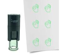 Casella di controllo timbro CombiCraft Segno di spunta/OK Rotondo da 10 mm - inchiostro verde