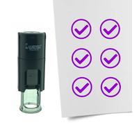 Casella di controllo timbro CombiCraft Segno di spunta/OK Rotondo da 10 mm - inchiostro viola