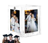 Casella di Copertura del Matrimonio, Scatola per Matrimoni acriliche - Porta della Busta Trasparente con Cornice Fotografica | Porta 'Involucro Trasparente con Involucro Trasparente con Cornice de