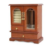 Casella di gioielli Gioielli Organizzatore di gioielli Organizzatore di gioielli in legno Gioielli Vintage Custodia multifunzione Dispositivo di gioielli con 2 cassetti e stoccaggio di gioielli a