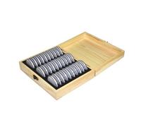 Casella di moneta - 30 commemorativa, scatola di archiviazione della raccolta di monete | Organizzatore del display in legno | Caso di detentore di monete | Elegante contenitore da stoccaggio da colle