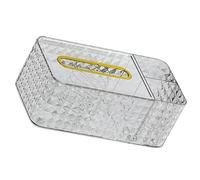 Casella di Stoccaggio dei Tessuti Rhombus Texture Side Partition Sovacetto Contenitore Case del Contenitore Trasparente Gold Box a Portata di Tessuto con STORAGERETTANGULA POSSIMENTE POSSIME.