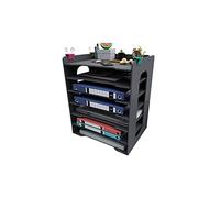 Casella documenti， Scaffale portaoggetti for documenti, scaffale dati, scrivania, ufficio creativo, cestino portadocumenti, scatola , portariviste(Black)