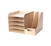 Casella documenti， Supporto for file da tavolo, contenitore dati, in legno, di grande capacità, multistrato, con supporto libri, portadocumenti