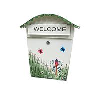 casella postale a parete, Cassetta postale da parete con serratura e fessura for la raccolta delle lettere, multicolore, 36,2x33x13 cm (14,3x13x5,2 pollici)(36.2x33x13cm Alphabet)
