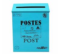casella postale a parete, Cassetta postale da parete for esterni, nera, 23x6x30 cm(Blue)
