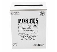 casella postale a parete, Cassetta postale da parete for esterni, nera, 23x6x30 cm(White)