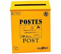 casella postale a parete, Cassetta postale da parete for esterni, nera, 23x6x30 cm(Yellow)