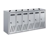 CASELLARIO ARGENTO 30X62X17,5 HxLxP CASSETTA POSTALE CONDOMINIALE 6 POSTI ALL...
