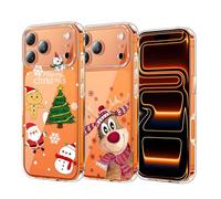 CaseLover 2X Cover compatibile iPhone 17 Pro, Custodia Natalizie Ultra Sottile Trasparente Morbida TPU Silicone Case Anticaduta Antiurto Christmas Protettiva Cover per iPhone 17 Pro, Babbo Natale 1