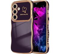 CaseLover Custodia per Samsung Galaxy A26 5G, Cover con Motivo Cuore d'amore, Forma Riccia Case, Custodia in Morbido Silicone e TPU Antiurto Cover per Samsung A26 5G, Viola Scuro