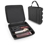 CASEMATIX Barber Clipper - Custodia da viaggio per 4 tagliacapelli senza fili o con filo, trimmer e cicalini, organizer portatile con tasca superiore per custodie, spazzole e articoli da barbiere