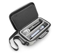 CASEMATIX Custodia doppia per microfono wireless per sistema microfonico wireless, compatibile con microfoni Sennhesier, Shure e altri, doppia borsa per microfono con tracolla e guscio rigido esterno