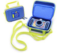 CASEMATIX Custodia per fotocamera compatibile con fotocamera VTech KidiZoom e accessori per fotocamera con tracolla e divisorio interno imbottito, solo custodia da viaggio blu