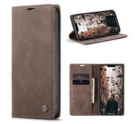 CaseMe Cover per iPhone 6/7/8/iPhone SE 2020, Magnetica Cover a Libro con Slot per Schede, Custodia in PU Pelle Portafoglio per iPhone 6/7/8/iPhone SE 2020, Marrone Scuro