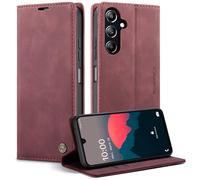 CaseMe Cover per Samsung Galaxy A16 5G, Magnetica Cover a Libro con Slot per Schede, Custodia in PU Pelle Portafoglio per Samsung Galaxy A16 5G, Rosso
