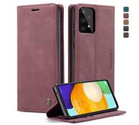 CaseMe Cover per Samsung Galaxy A33 5G, Magnetica Cover a Libro con Slot per Schede, Custodia in PU Pelle Portafoglio per Samsung Galaxy A33 5G, Rosso