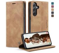 CaseMe Cover per Samsung Galaxy A35 5G, Magnetica Cover a Libro con Slot per Schede, Custodia in PU Pelle Portafoglio per Samsung Galaxy A35 5G, Marrone