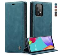 CaseMe Cover per Samsung Galaxy A52/A52S 5G, Magnetica Cover a Libro con Slot per Schede, Custodia in PU Pelle Portafoglio per Samsung Galaxy A52/A52S 5G, Blu