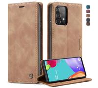 CaseMe Cover per Samsung Galaxy A52/A52S 5G, Magnetica Cover a Libro con Slot per Schede, Custodia in PU Pelle Portafoglio per Samsung Galaxy A52/A52S 5G, Marrone