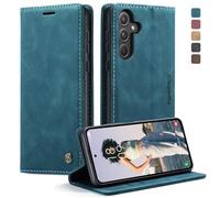 CaseMe Cover per Samsung Galaxy A55 5G, Magnetica Cover a Libro con Slot per Schede, Custodia in PU Pelle Portafoglio per Samsung Galaxy A55 5G, Blu