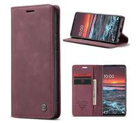 CaseMe Cover per Samsung Galaxy A55 5G, Magnetica Cover a Libro con Slot per Schede, Custodia in PU Pelle Portafoglio per Samsung Galaxy A55 5G, Rosso