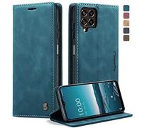 CaseMe Cover per Samsung Galaxy M33 5G, Magnetica Cover a Libro con Slot per Schede, Custodia in PU Pelle Portafoglio per Galaxy M33 5G, Blu