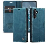 Caseme Cover per Xiaomi Mi 10T 5G/10T Pro 5G/Redmi K30S con [2 Pezzi Vetro Temperato],Flip Custodia Pelle PU Libro Portafoglio con [Slot Cart] [Supporto Stand] [Magnetica],Blu