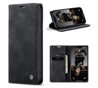 CaseMe Cover per Xiaomi Mi 10T lite 5G, Magnetica Cover a Libro con Slot per Schede, Custodia in PU Pelle Portafoglio per Xiaomi Mi 10T lite 5G, Nero