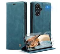 Caseme Cover per Xiaomi Redmi Note 13 Pro+ 5G con [2 Pezzi Vetro Temperato],Flip Custodia Pelle PU Libro Portafoglio con [Slot Cart] [Supporto Stand] [Magnetica],Blu