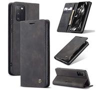 caseme Custodia a portafoglio per Samsung Galaxy A41, anti-caduta, in pelle con chiusura magnetica, con cavalletto e slot per contanti/carte di credito per Samsung Galaxy A41, colore: nero
