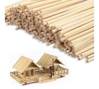 Casenly 200 bastoncini di zucchero filato da 300 mm x 3 mm, bastoncini di legno rotondi, per fai da te, bastoncini di legno, bastoncini di zucchero, bastoncini di bambù per lavori di legno, progetti