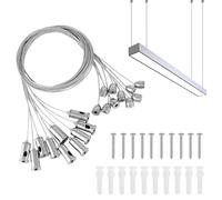 Casenly 4 Pezzi Set Di Cavi Sospensione In Acciaio, 2m Cavetto In Acciaio Sospensione Inossidabile Kit Montaggio Pannelli LED Cavo Per Pannelli LED, Acquari, Vestiti e lampadari sospesi
