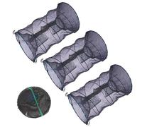 Casenly Rete da Pesca Pieghevole, 3 PCS Rete di Pesca della Trappola, 30x60cm Nassa Inganno Pieghevole,Trappola per Esche da Pesca per Pesce Aragosta Gamberetti Granchio
