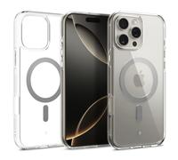 Caseology Capella Mag Cover per iPhone 16 Pro Max [Ultra Trasparente] Cover con Protezione Magnetica Militare Anticaduta e Impugnatura Laterale per iPhone 16 Pro Max - Clear Gray