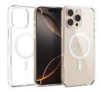 Caseology Capella Mag Cover per iPhone 16 Pro Max [Ultra Trasparente] Cover con Protezione Magnetica Militare Anticaduta e Impugnatura Laterale per iPhone 16 Pro Max - Clear White
