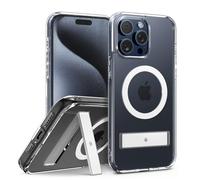 Caseology Capella Mag Kickstand per iPhone 15 Pro Cover [Military Grade Drop Protection] [Supporto Integrato] con Potente Magnete Cover iPhone 15 Pro - Clear White