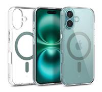Caseology Capella Mag per iPhone 16 Cover [Ultra Clear] Custodia di protezione militare con motivi di presa laterale per iPhone 16 - Clear Desert Green