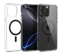 Caseology Capella Mag per iPhone 16 Pro Cover [Ultra Clear] Custodia di protezione militare con motivi di presa laterale per iPhone 16 Pro - Clear Charcoal