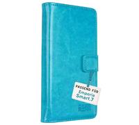 caseroxx Bookstyle-Case per Emporia SMART.ME7 / 7lite / 7mini, turchese | Custodia a libro apribile con scomparti interni e protezione completa per l'uso quotidiano, in finta pelle