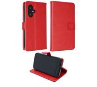 caseroxx Bookstyle-Case per SPC Zeus 2, rosso | Custodia a libro apribile con scomparti interni e protezione completa per l'uso quotidiano, in finta pelle