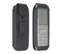 caseroxx Borsa in pelle con clip da cintura compatibile con Gigaset CL660 / CL660HX / CL660A da vera pelle, borsa con clip da cintura e finestra in nero