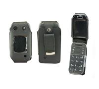 caseroxx Borsa in pelle con clip da cintura compatibile con Nokia 2660 Flip da vera pelle, borsa con clip da cintura e finestra in nero